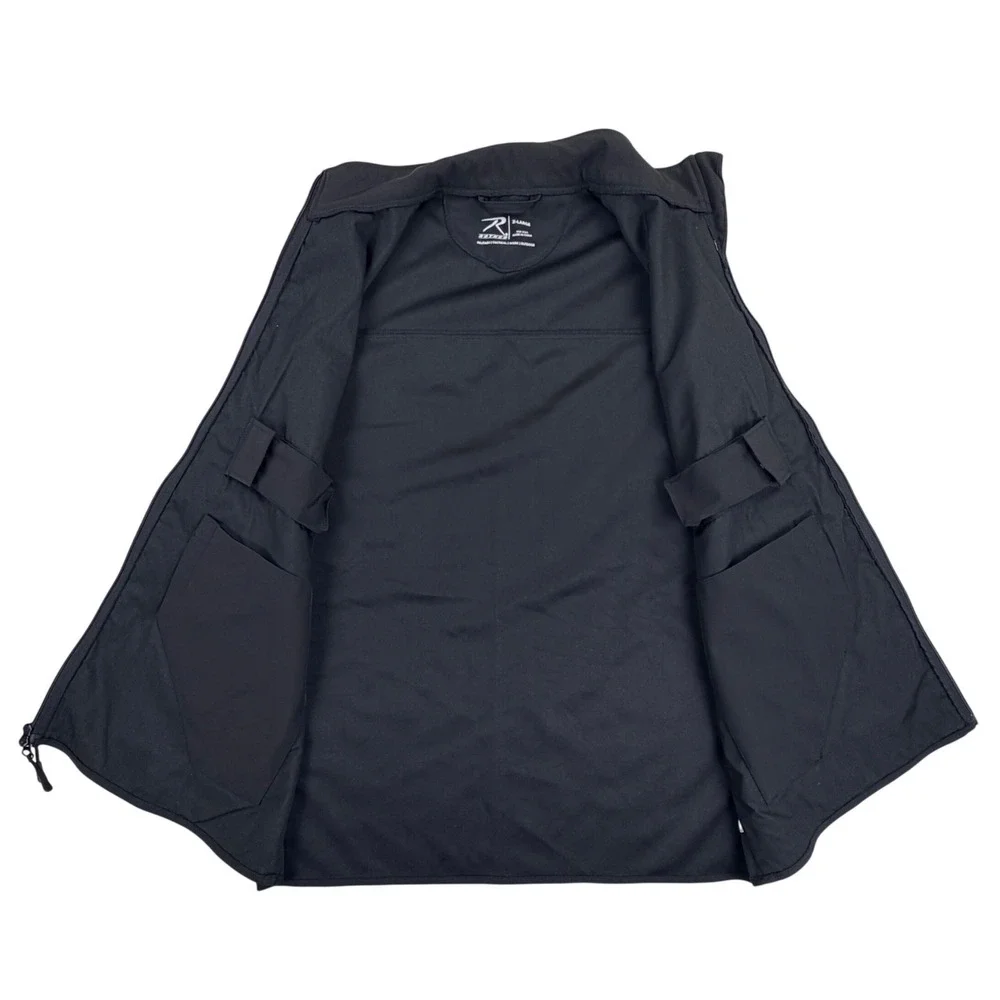 Rothco Military Tactical Soft Shell Vest Men XL Black Utility Workwear‎ Full Zip